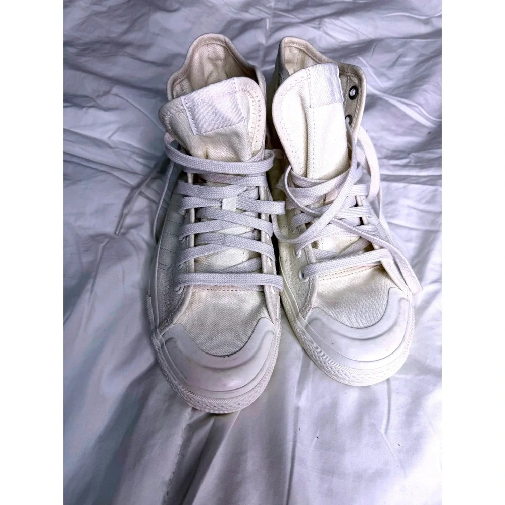 Adidas Nizza High Top Sneakers Off White Cream Canvas Mens 8 Women 9 GV7608